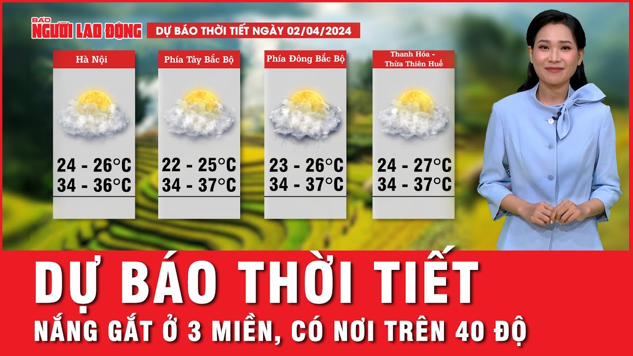 Dự báo thời tiết 2-4: Nắng gắt ở 3 miền, có nơi nhiệt độ lên trên 40 độ | Tin tức