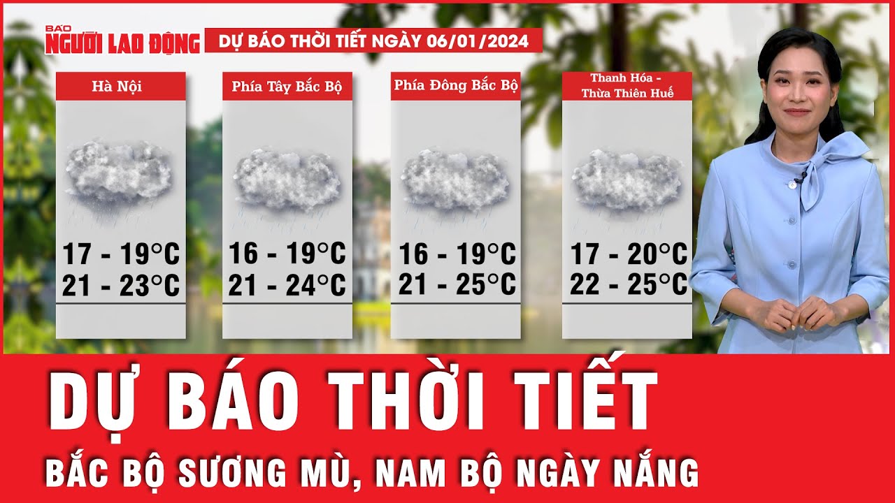 Dự báo thời tiết ngày 6-1: Bắc Bộ sương mù, Nam Bộ ngày nắng, chiều tối và đêm có mưa | Tin tức