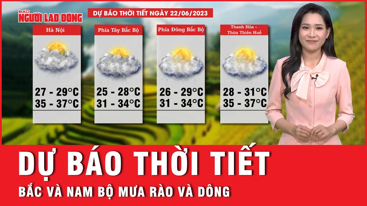 Dự báo thời tiết 22-6: Bắc bộ và Nam bộ mưa rào và dông, Trung bộ nắng nóng gay gắt | Tin tức