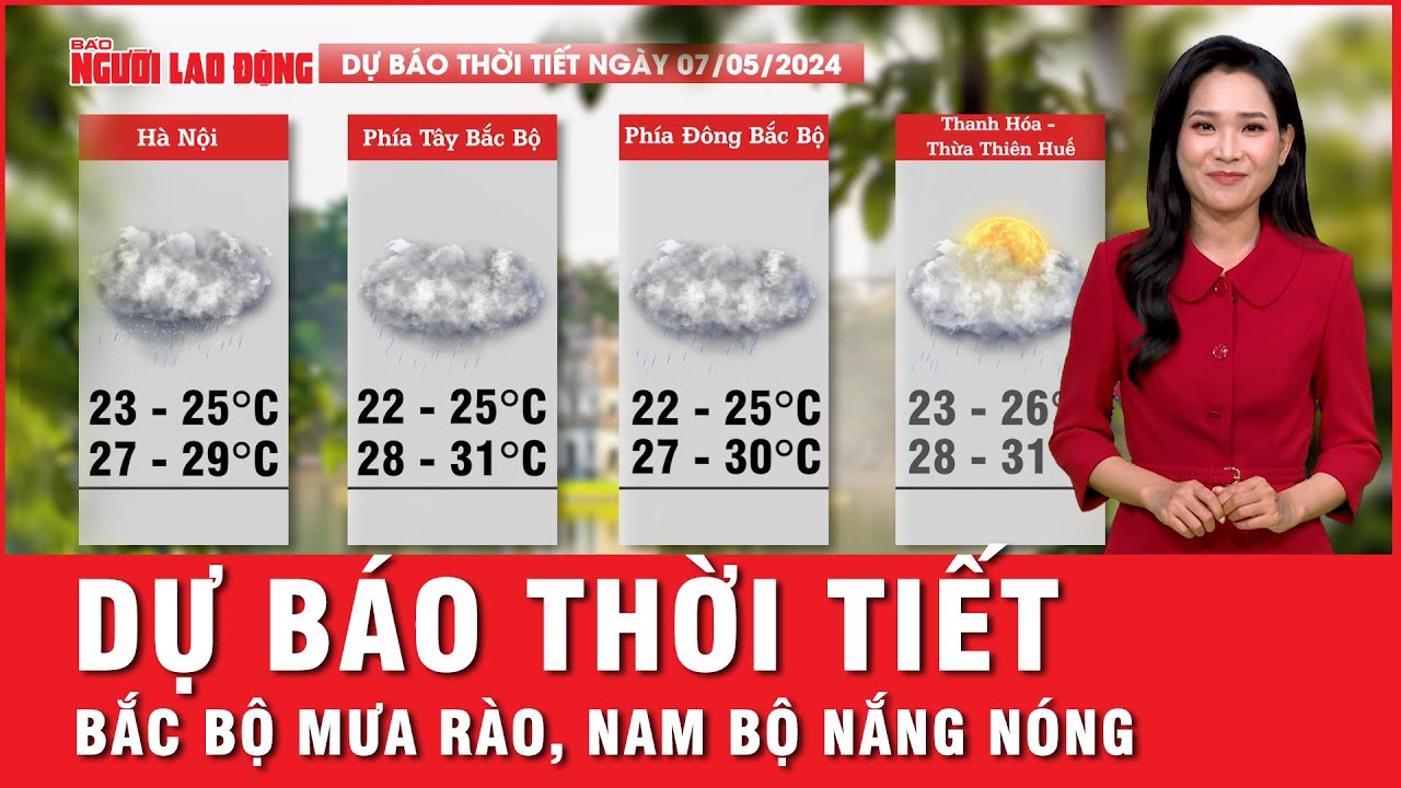 Dự báo thời tiết 7-5: Bắc Bộ mưa rào, cảnh báo dông lốc; Nam Bộ trời nắng | Tin tức