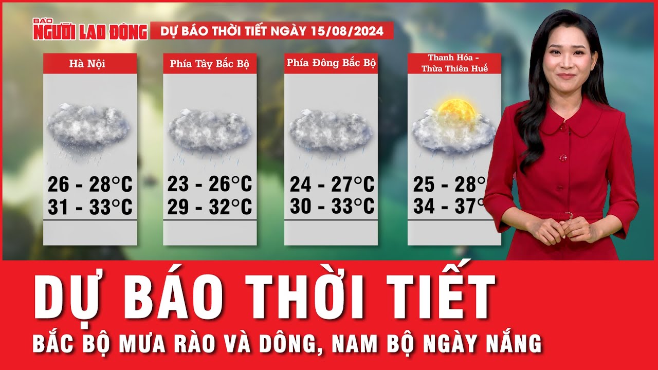 Dự báo thời tiết 15-8: Bắc Bộ có mưa rào và dông, Nam Bộ và Trung Bộ ngày nắng | Thời sự