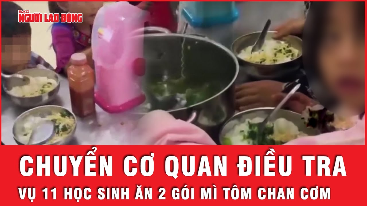 Vụ 11 học sinh ăn 2 gói mì tôm chan cơm: Chuyển cơ quan công an điều tra | Tin tức