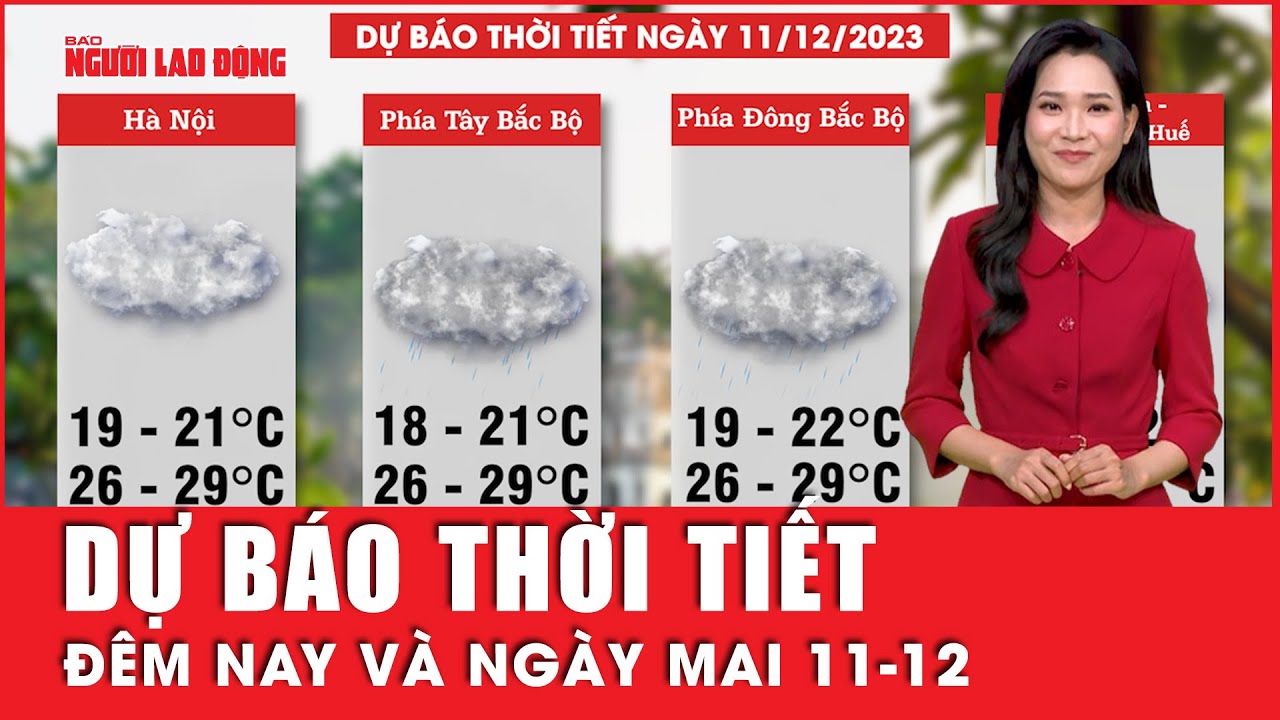 Dự báo thời tiết đêm nay và ngày mai 11-12: Bắc và Trung Bộ mưa ẩm, chuẩn bị đón đợt rét mới