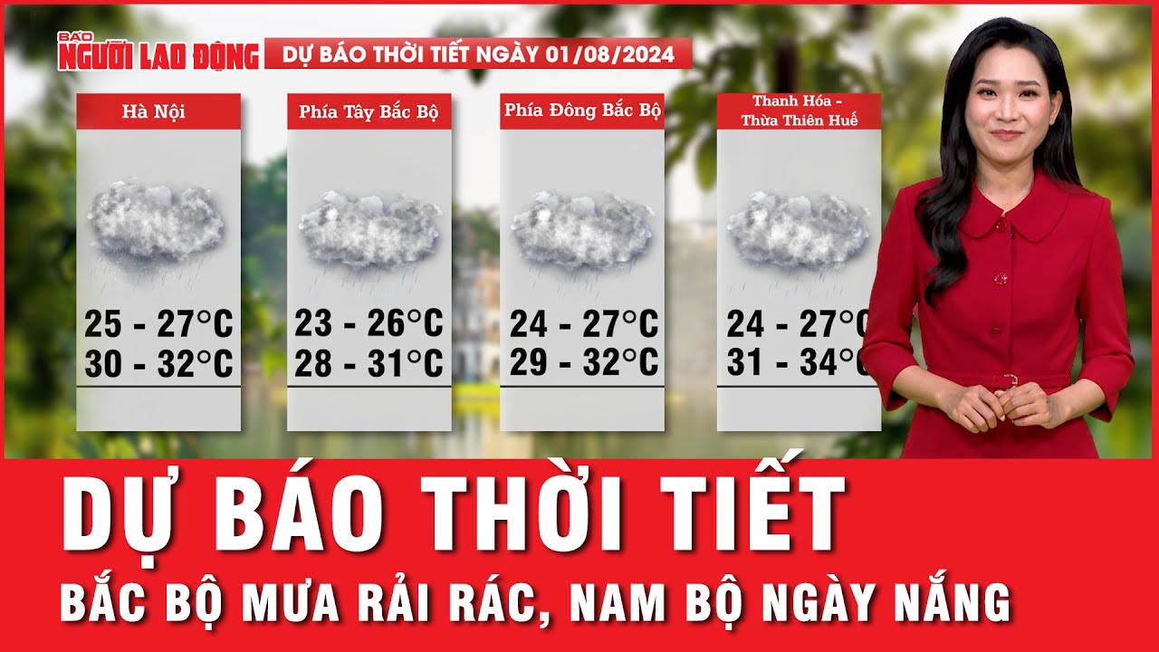 Dự báo thời tiết 1-8: Vùng núi Bắc Bộ mưa lớn, có nơi mưa rất to; Nam Bộ ngày nắng | Thời sự