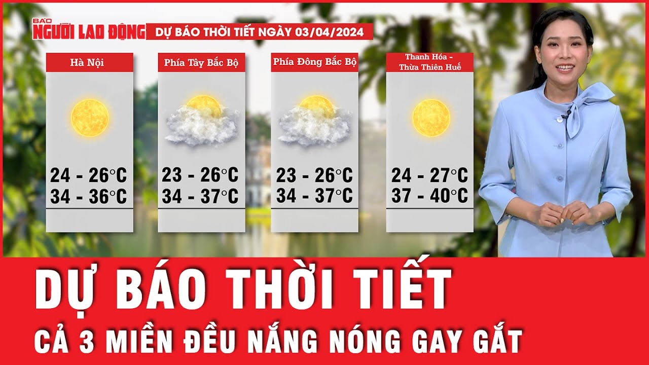 Dự báo thời tiết 3-4: Nắng nóng gay gắt ở ba miền, người dân chú ý khi làm việc ngoài trời | Tin tức