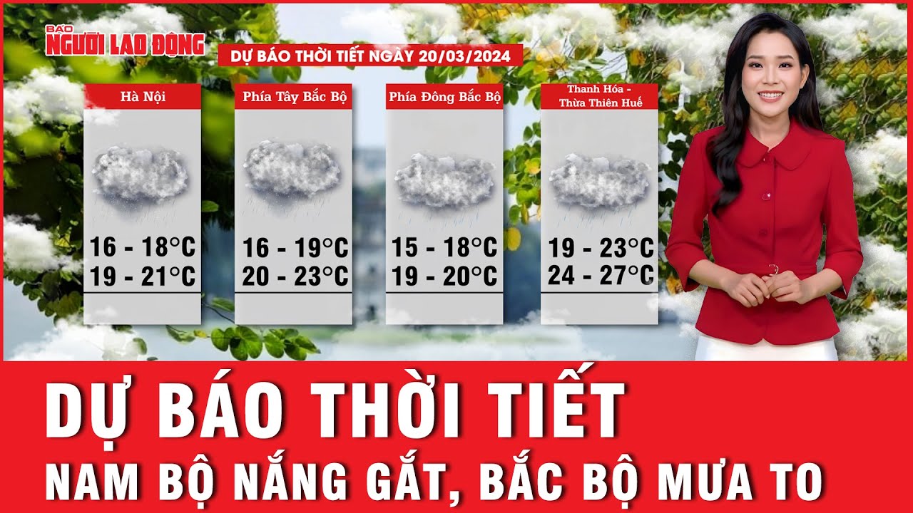 Dự báo thời tiết 20-3: Không khí lạnh đổ bộ, miền Bắc mưa rào và rét; miền Nam nắng gắt | Tin tức