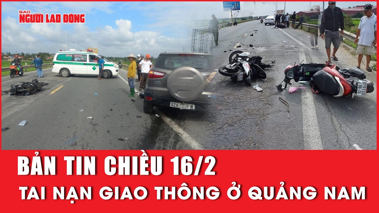 Hiện trường ô tô lấn làn tông thẳng vào 2 xe máy ở Quảng Nam | Báo Người Lao Động