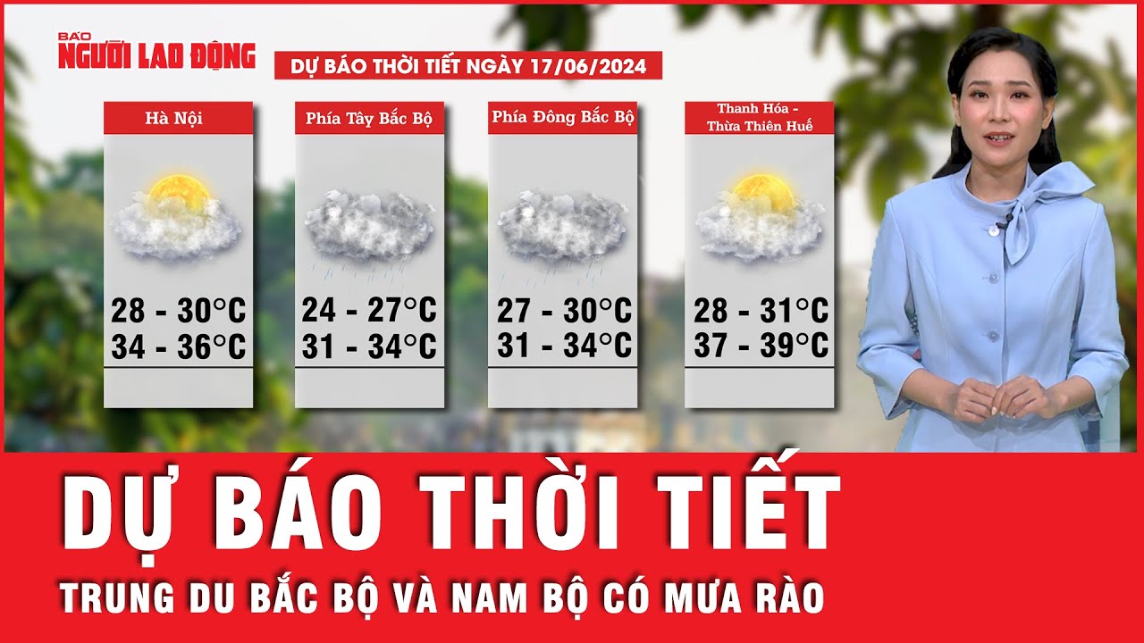 Dự báo thời tiết 17-6: Trung du Bắc bộ và Nam bộ có mưa rào và dông, cảnh báo ngập úng | Tin tức