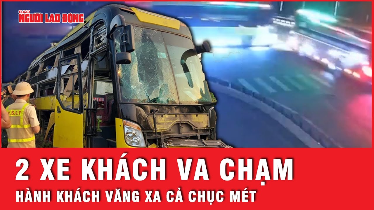 Khoảnh khắc hành khách văng xa cả chục mét sau vụ va chạm giữa 2 xe khách ở Gia Lai | Tin tức