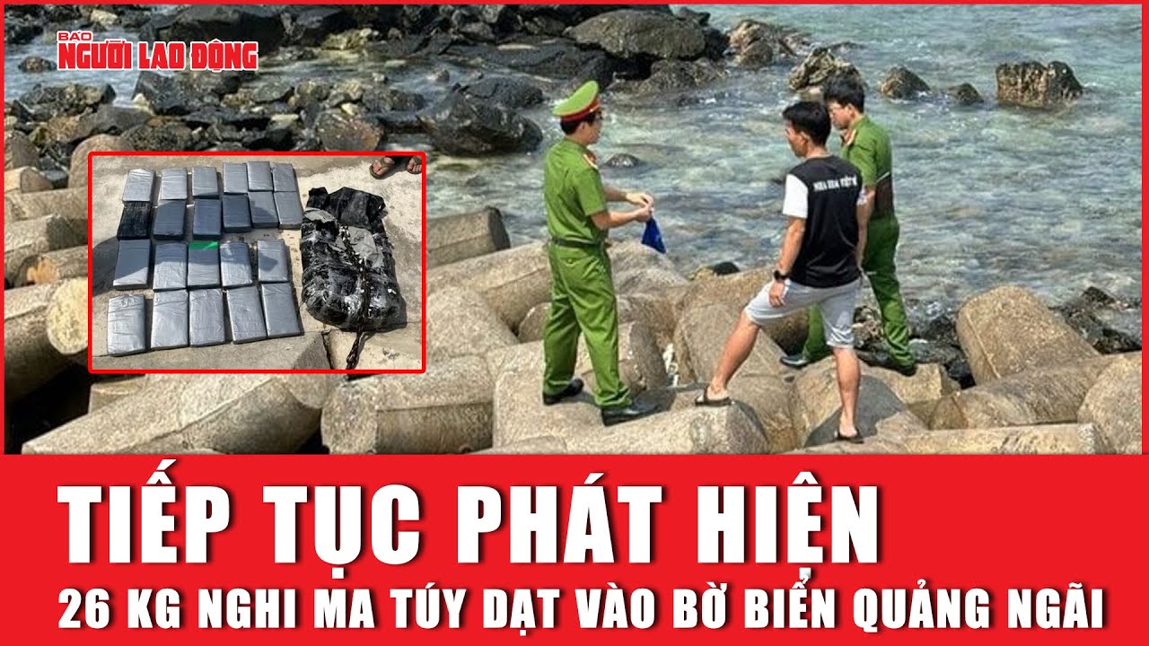 Tiếp tục phát hiện 26 kg nghi ma túy dạt vào bờ biển Quảng Ngãi | Báo Người Lao Động