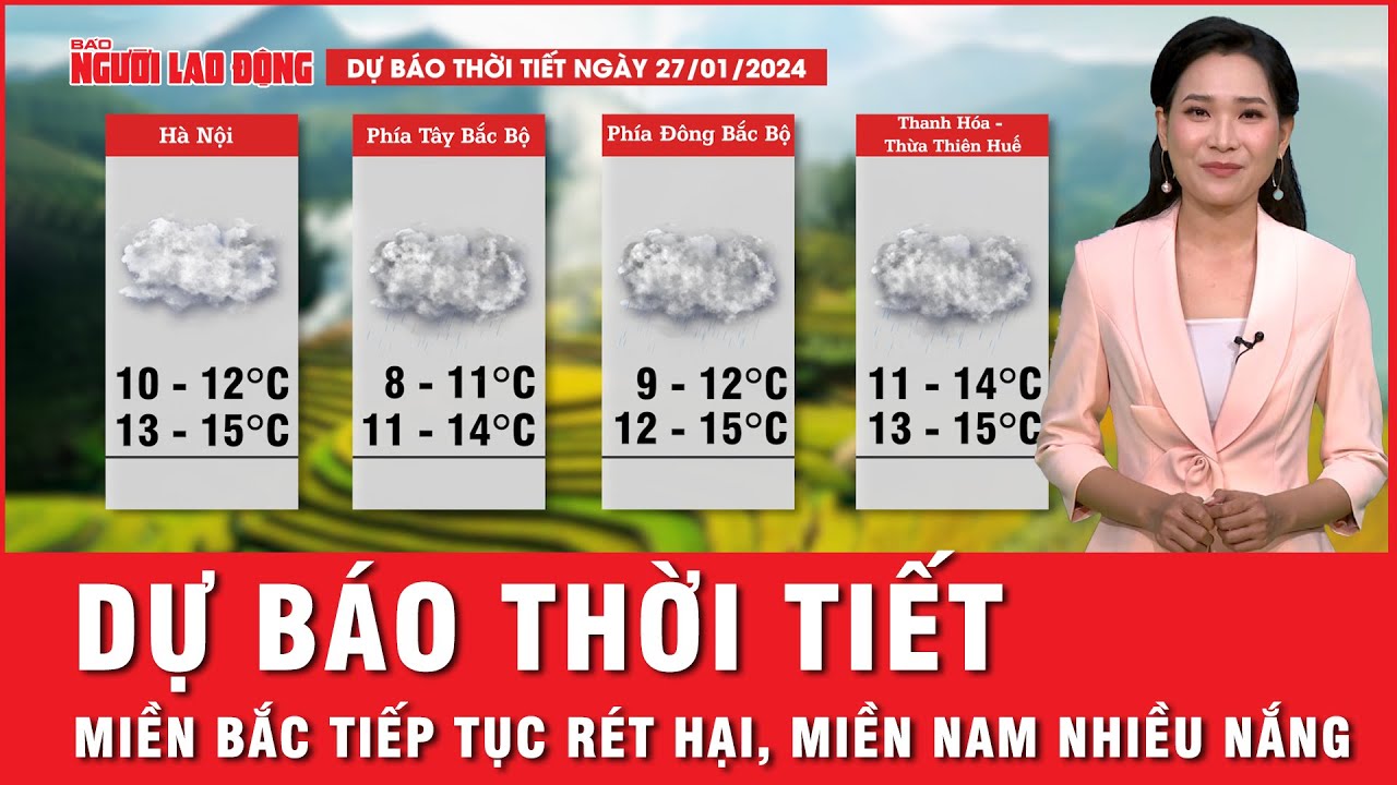 Dự báo thời tiết ngày 27-1: Miền Bắc duy trì hình thái rét đậm, miền Nam nắng ráo | Tin tức