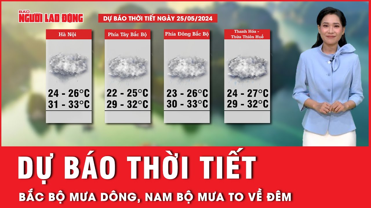 Dự báo thời tiết 24-5: Mưa to trải khắp từ Bắc vào Nam, đề phòng lũ quét, sạt lở đất | Tin tức