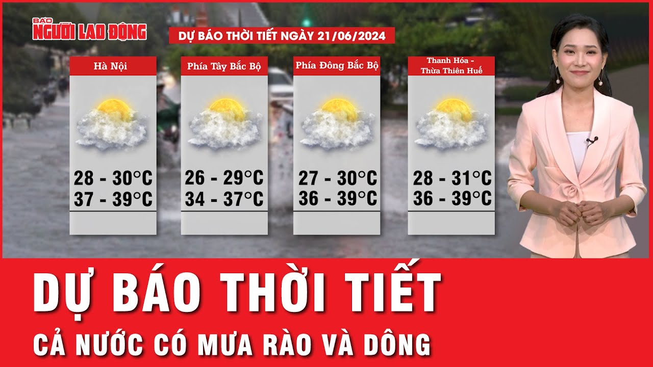 Dự báo thời tiết 21-6: Cả nước có mưa rào và dông, cảnh báo sạt lở đất trên sườn dốc | Tin tức