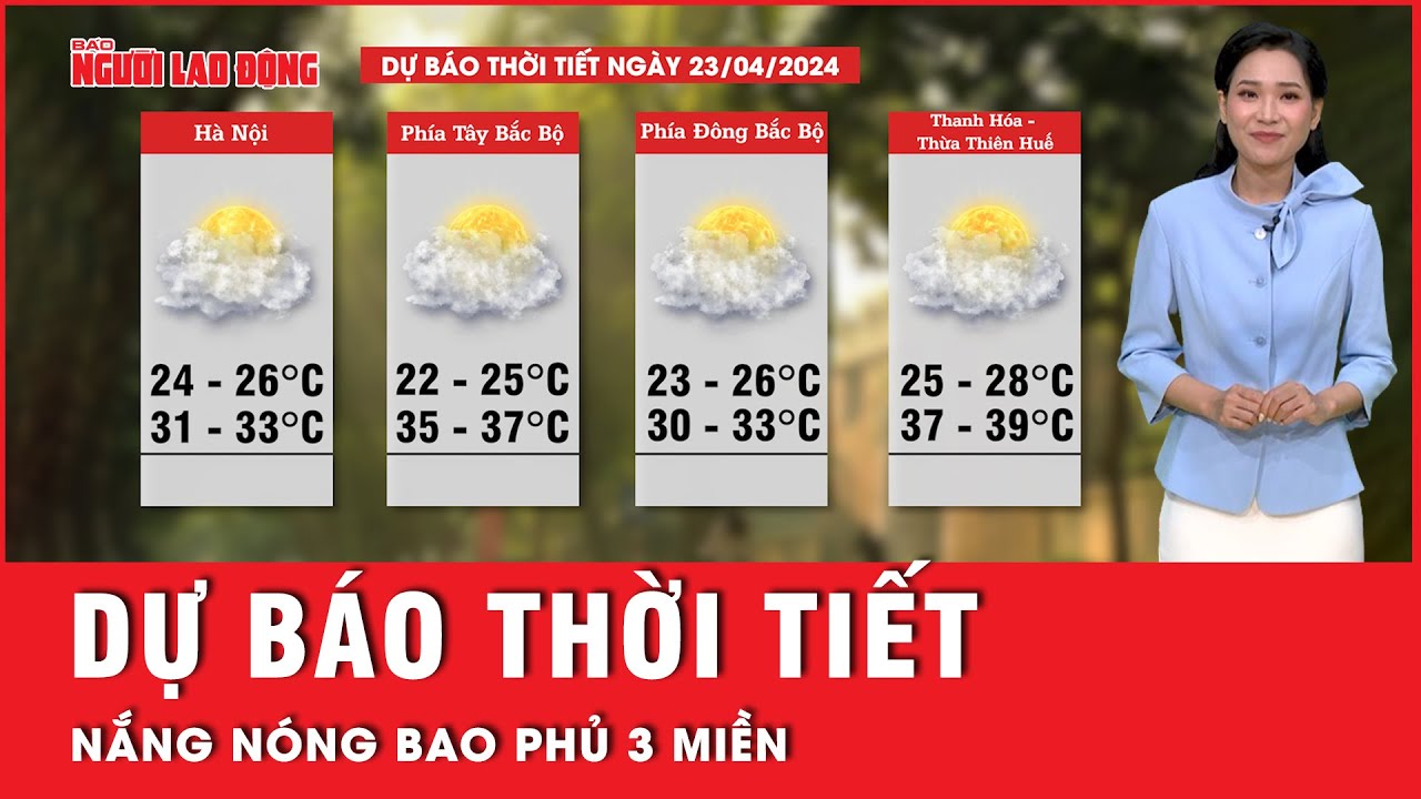 Dự báo thời tiết 23-4: Cả 3 miền đều có nắng nóng, người dân cẩn thận khi làm việc ngoài trời