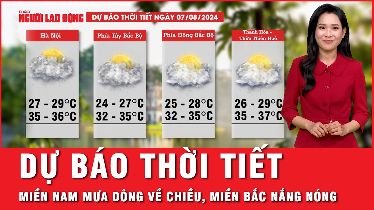 Dự báo thời tiết 7-8: Nắng nóng lan rộng ở miền Bắc và miền Trung; miền Nam mưa về chiều | Thời sự