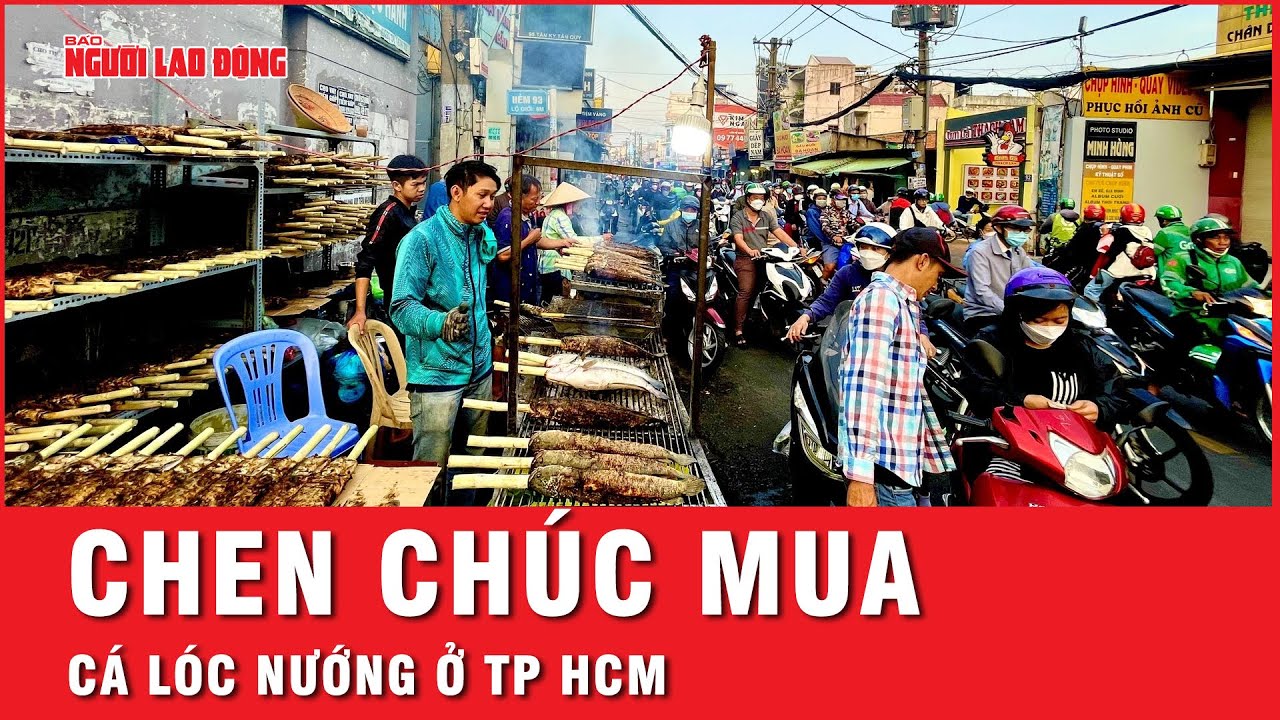 Xóm cá lóc nướng ở TP HCM đông nghẹt người trong ngày vía Thần Tài | Tin tức