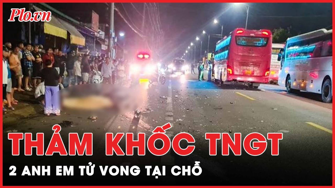 Tai nạn giao thông: Xe máy tông thẳng vào ô tô khách, 2 anh em tử vong tại chỗ | PLO