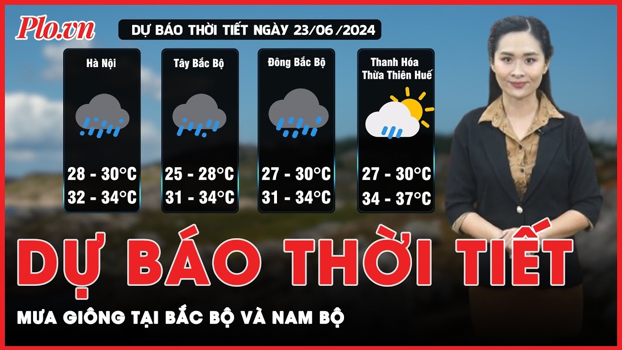 Dự báo thời tiết 23-6: Cảnh báo mưa giông tại nhiều khu vực ở Bắc Bộ, Tây Nguyên và Nam Bộ