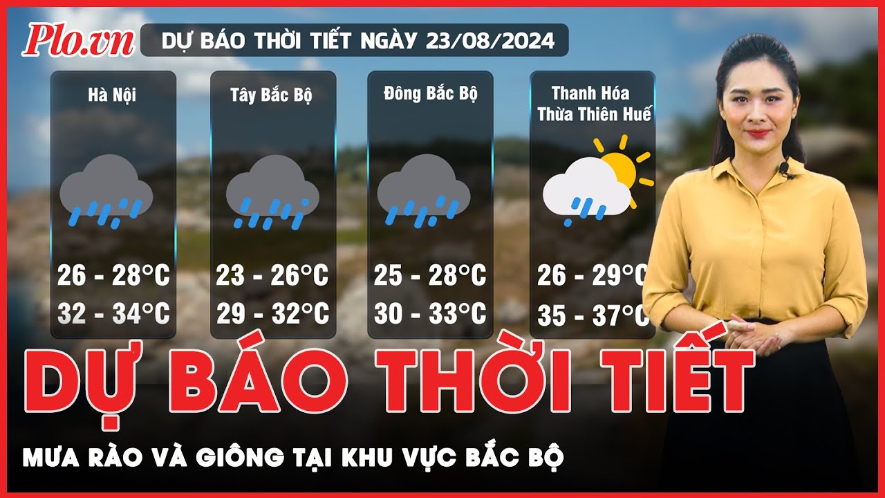 Dự báo thời tiết 23-8: Khu vực Bắc Bộ hứng mưa rào và giông rải rác | Tin nhanh