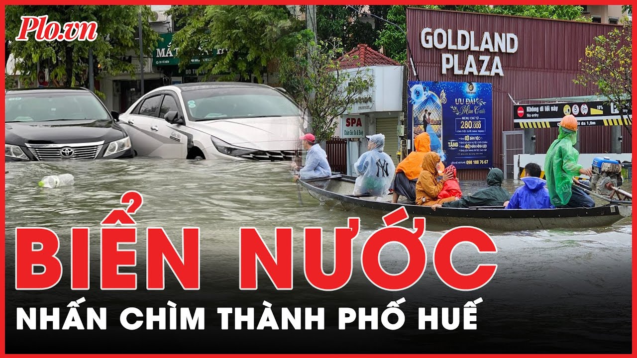 Mưa lũ Miền Trung: Người dân Thành phố Huế chật vật ‘bơi’ trong biển nước | Tin nhanh