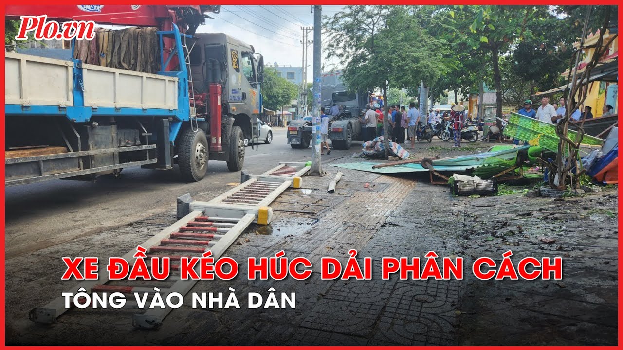 Vũng Tàu: Xe đầu kéo tông vào nhà dân sau khi húc dải phân cách - PLO