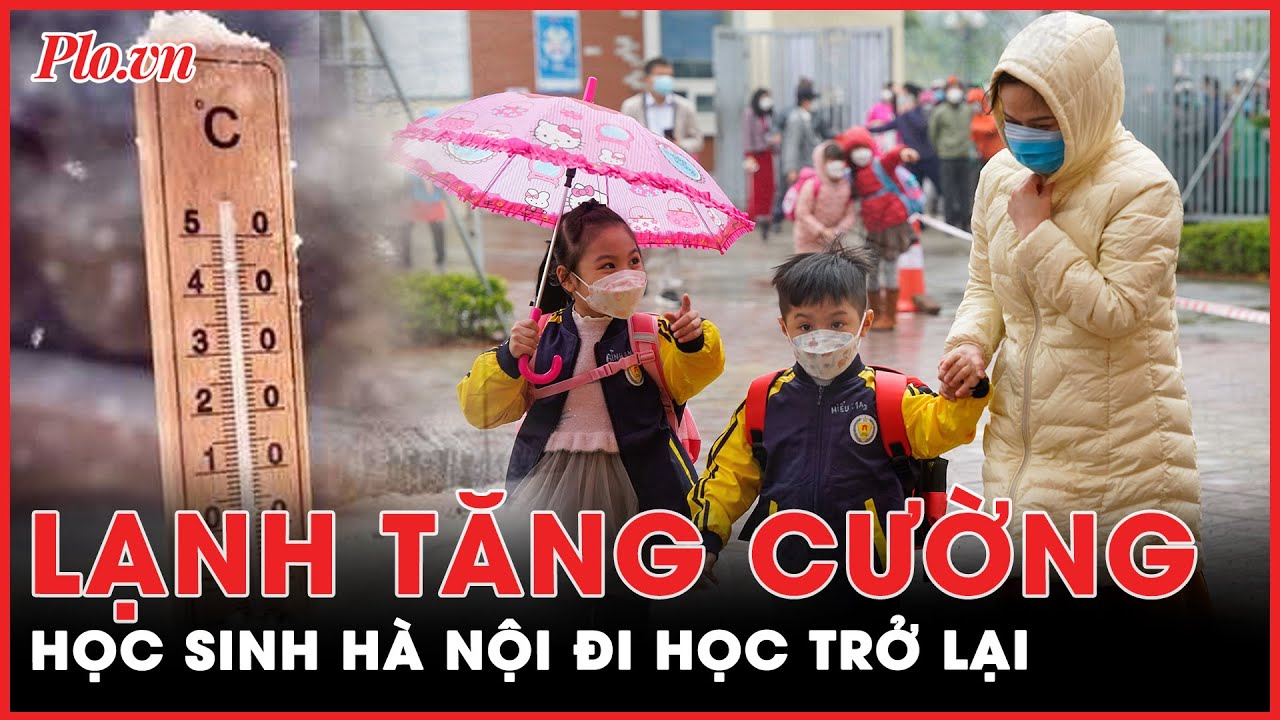 Học sinh Hà Nội đi học trở lại trong thời tiết rét buốt, mưa phùn, không khí lạnh tăng cường | PLO