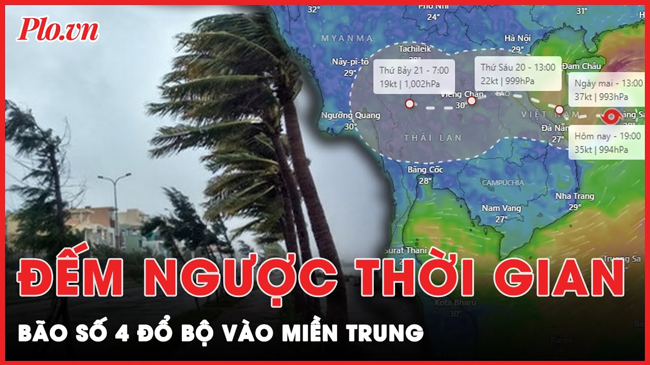 Tin bão khẩn cấp: Bão số 4 với sức gió giật cấp 10 đổ bộ, quần thảo miền Trung vào sáng 19-9