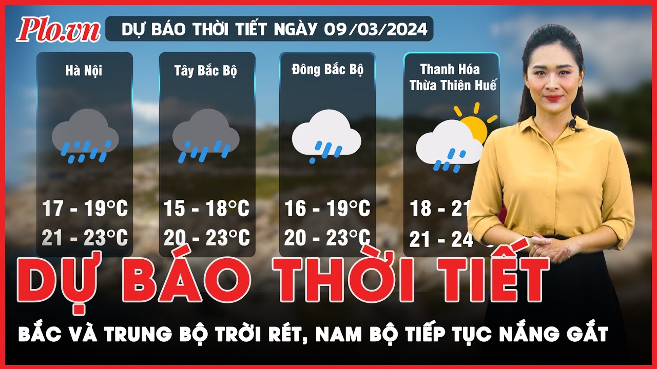 Dự báo thời tiết ngày 9-3: Bắc Bộ và Bắc Trung Bộ chuyển rét, Nam Bộ tiếp tục nắng gắt | Tin nhanh