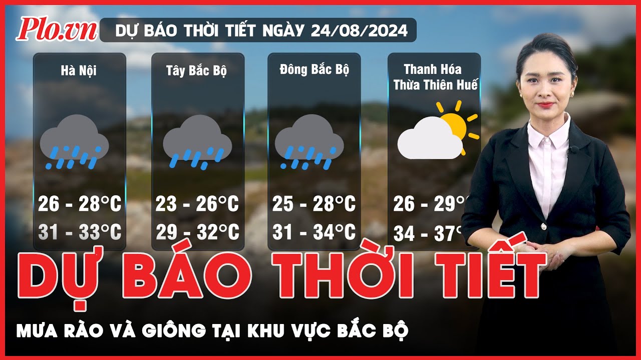 Dự báo thời tiết 24-8: Nam Bộ mưa về chiều, Bắc Bộ có mưa rào và giông | Tin nhanh