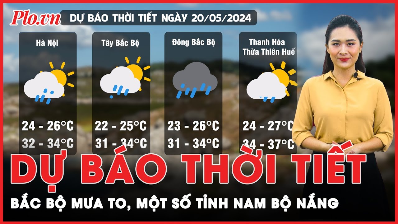 Dự báo thời tiết 20-5: Bắc bộ mưa to, một số tỉnh Nam bộ duy trì hình thái nắng nóng | Tin nhanh