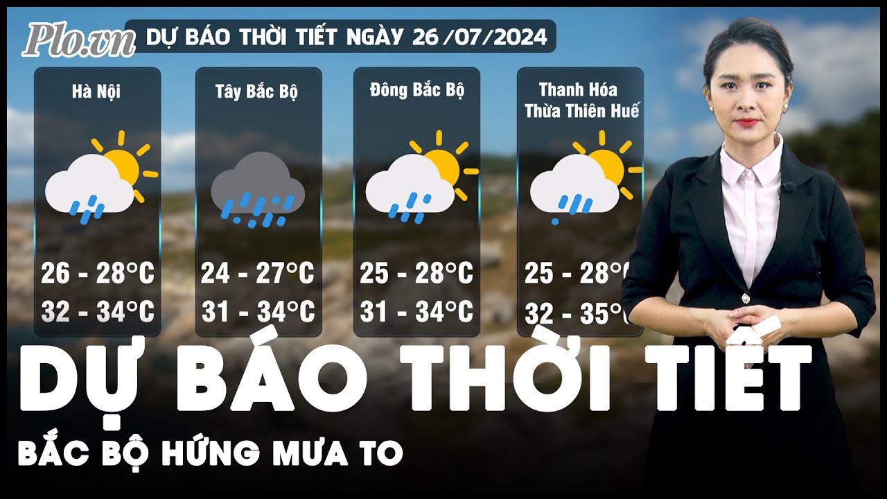 Dự báo thời tiết 26-7: Tây Bắc Bộ và Bắc Trung Bộ hứng mưa to tại nhiều khu vực | Tin nhanh