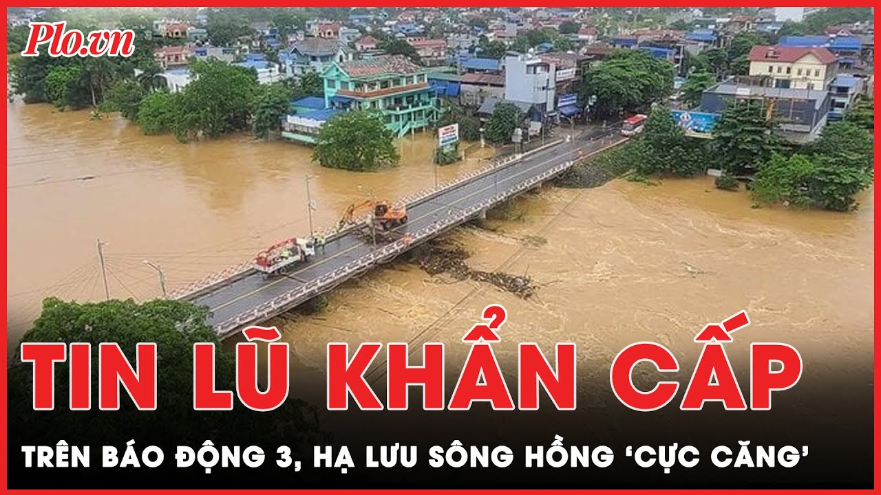 Tin lũ khẩn cấp: Hạ lưu sông Hồng ‘cực căng’, nhiều sông trên báo động 3 nước mấp mé đê | Thời sự