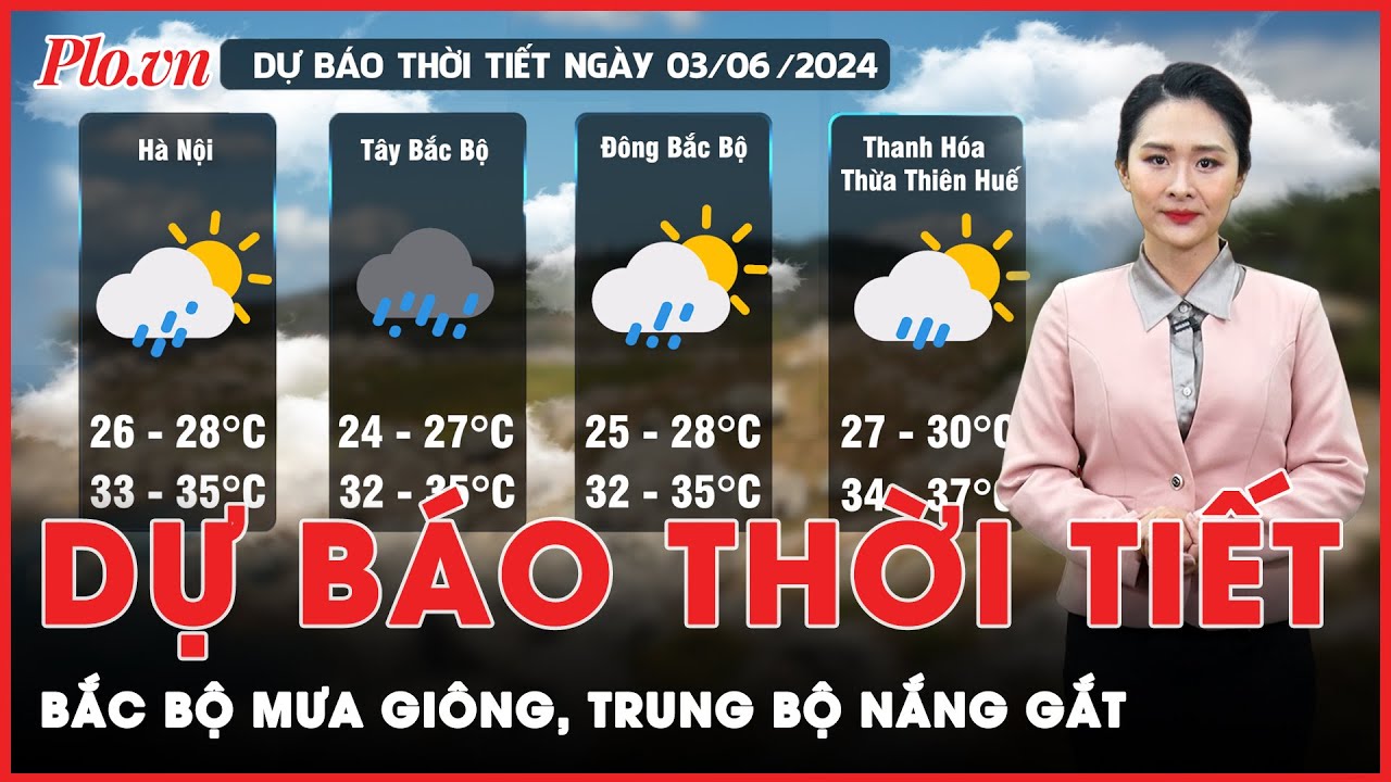 Dự báo thời tiết 3-6: Bắc Bộ hứng mưa giông, Trung Bộ tiếp tục nắng nóng gay gắt | Tin nhanh