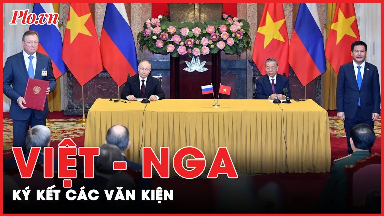 Chủ tịch nước Tô Lâm và Tổng thống Vladimir Putin chứng kiến trao các văn kiện hợp tác Việt - Nga