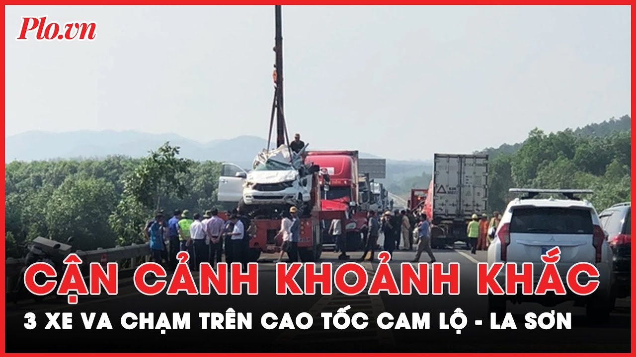 Khoảnh khắc 3 xe va chạm trên cao tốc Cam Lộ - La Sơn làm 2 người thiệt mạng | Tin nhanh