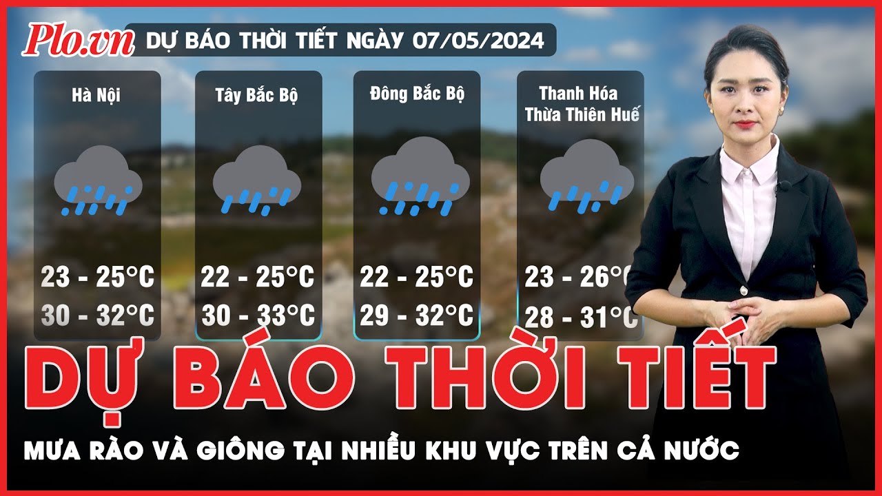 Dự báo thời tiết 7-5:  Bắc Bộ có mưa rào và giông diện rộng, Nam Bộ mưa chủ yếu vào chiều tối và đêm