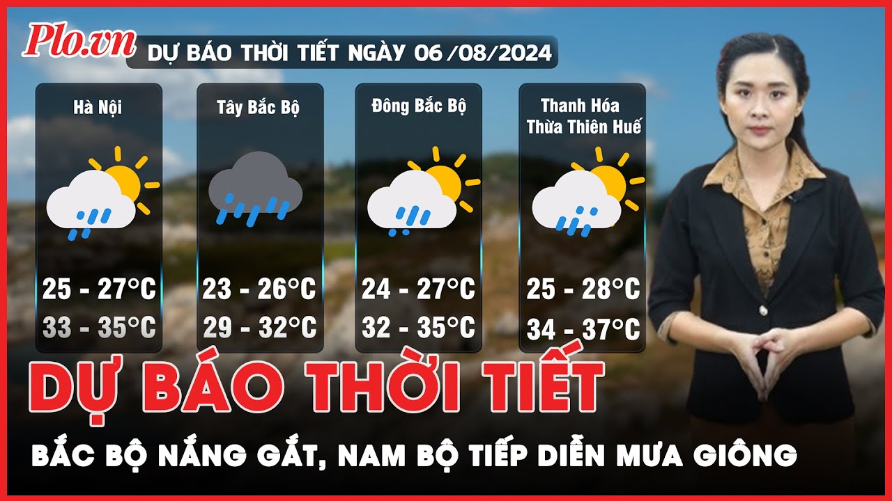 Dự báo thời tiết 6-8: Bắc Bộ và Trung Bộ bắt đầu nắng nóng, Nam Bộ tiếp tục mưa giông