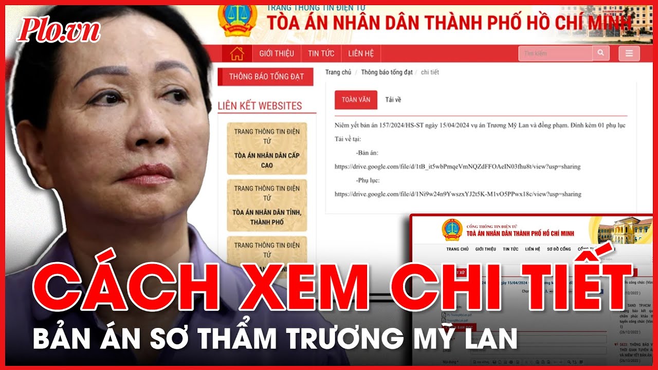 Thông tin hữu ích cho những người quan tâm vụ án Trương Mỹ Lan - PLO