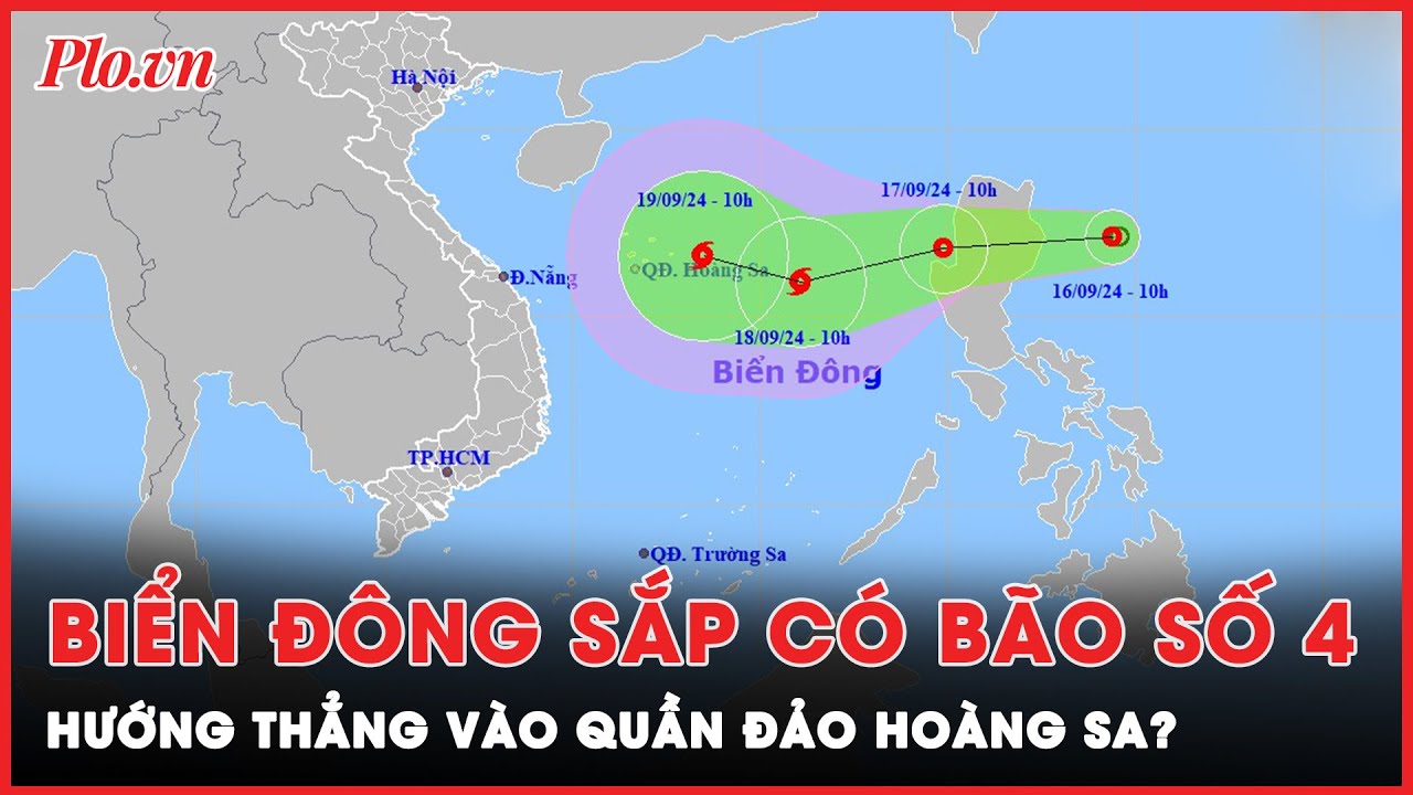 Áp thấp nhiệt đới gần biển Đông sắp mạnh lên thành bão số 4, đang hướng thẳng vào Hoàng Sa?