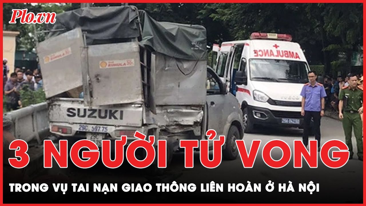 Tai nạn giao thông  liên hoàn tại Hà Nội, 3 người trên xe máy bị ô tô ép vào lan can cầu, tử vong