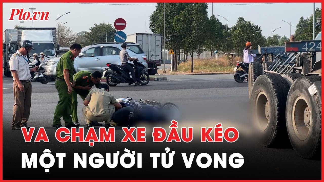 Xe máy va chạm xe đầu kéo, một người tử vong - PLO