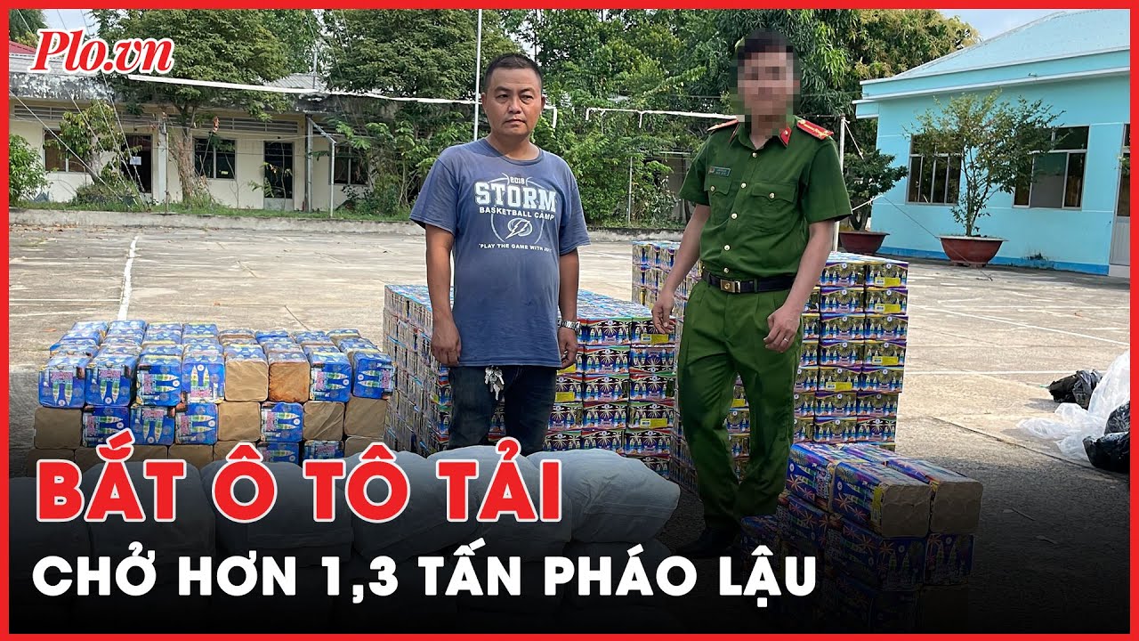 1 ô tô tải chở hơn 1,3 tấn pháo lậu ở Long An - PLO