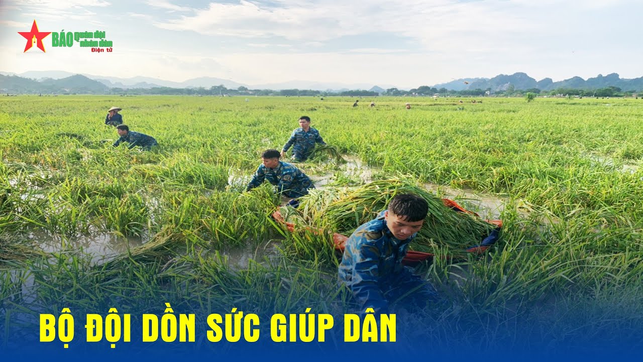 Bộ đội dồn sức giúp dân khắc phục hậu quả thiên tai, lũ lụt - Báo QĐND