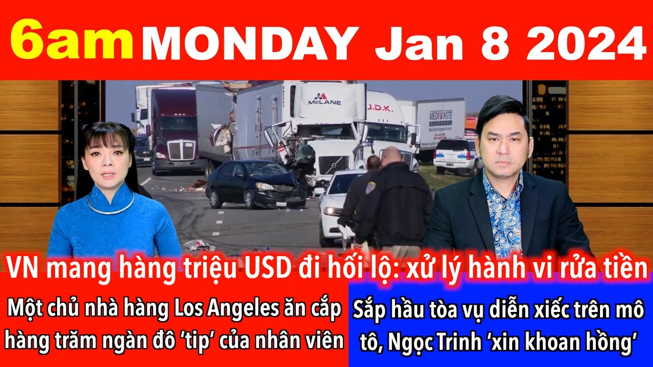 🇺🇸Jan 8, 2024 California 35 xe đụng nhau do sương mù dày đặc, 2 người chết và 9 người bị thương