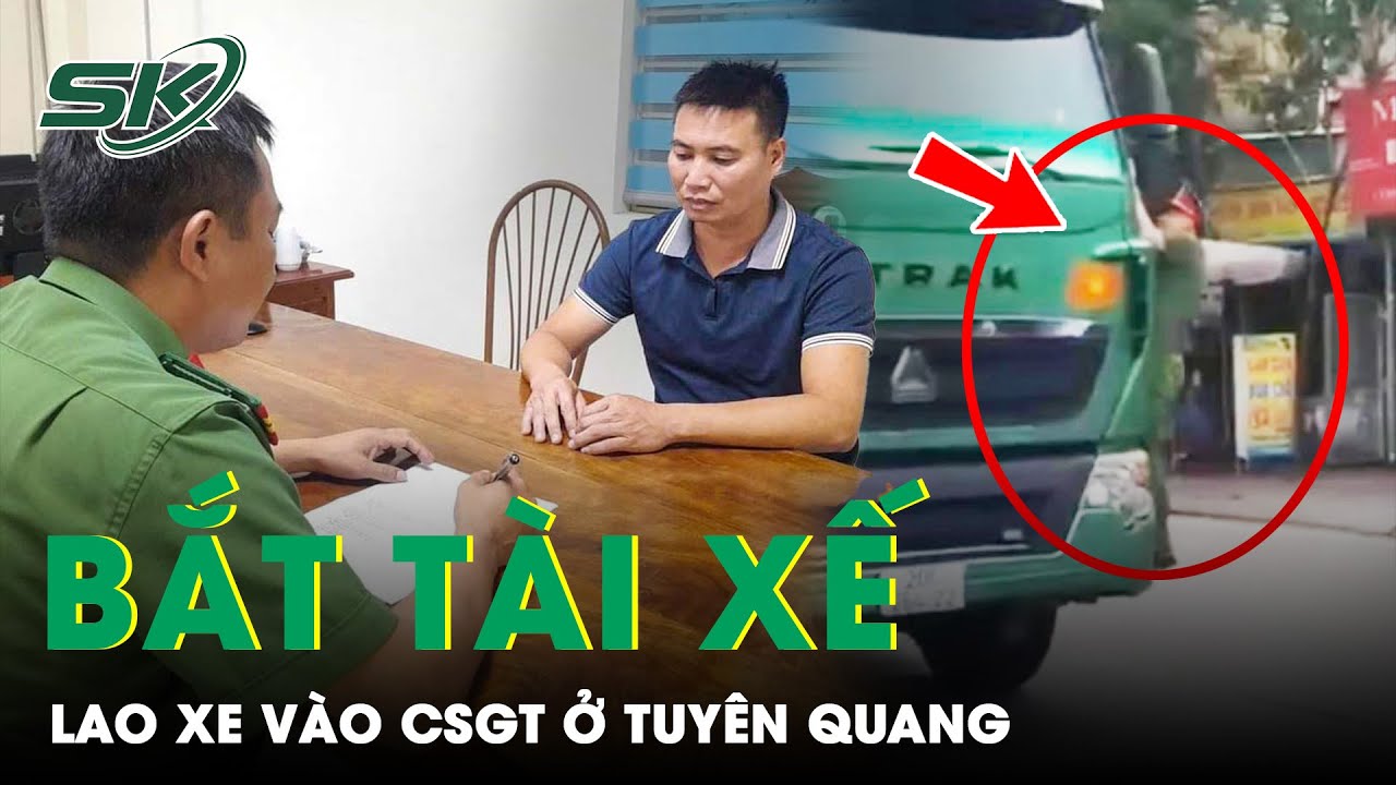 Trưa 14/8: Phẫn nộ tài xế xe tải lao thẳng, bất chấp CSGT bám vào gương chiếu hậu vẫn không dừng lại