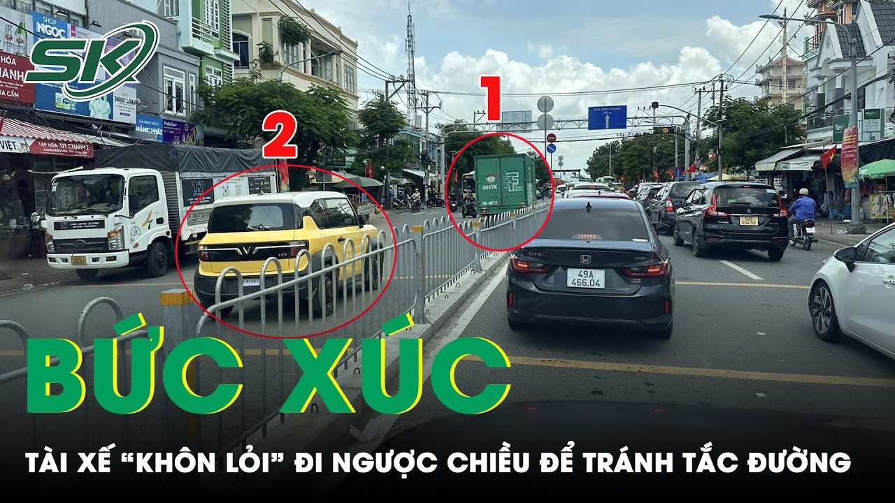 Sáng 9/9: Bức xúc tài xế lái ô tô và xe tải đi ngược chiều để tránh xếp hàng dù có làn phân cách