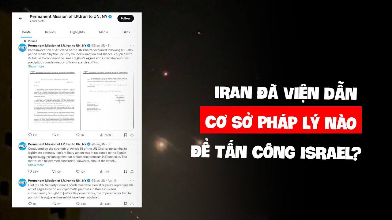 Iran dựa trên cơ sở pháp lý nào để tấn công Israel?