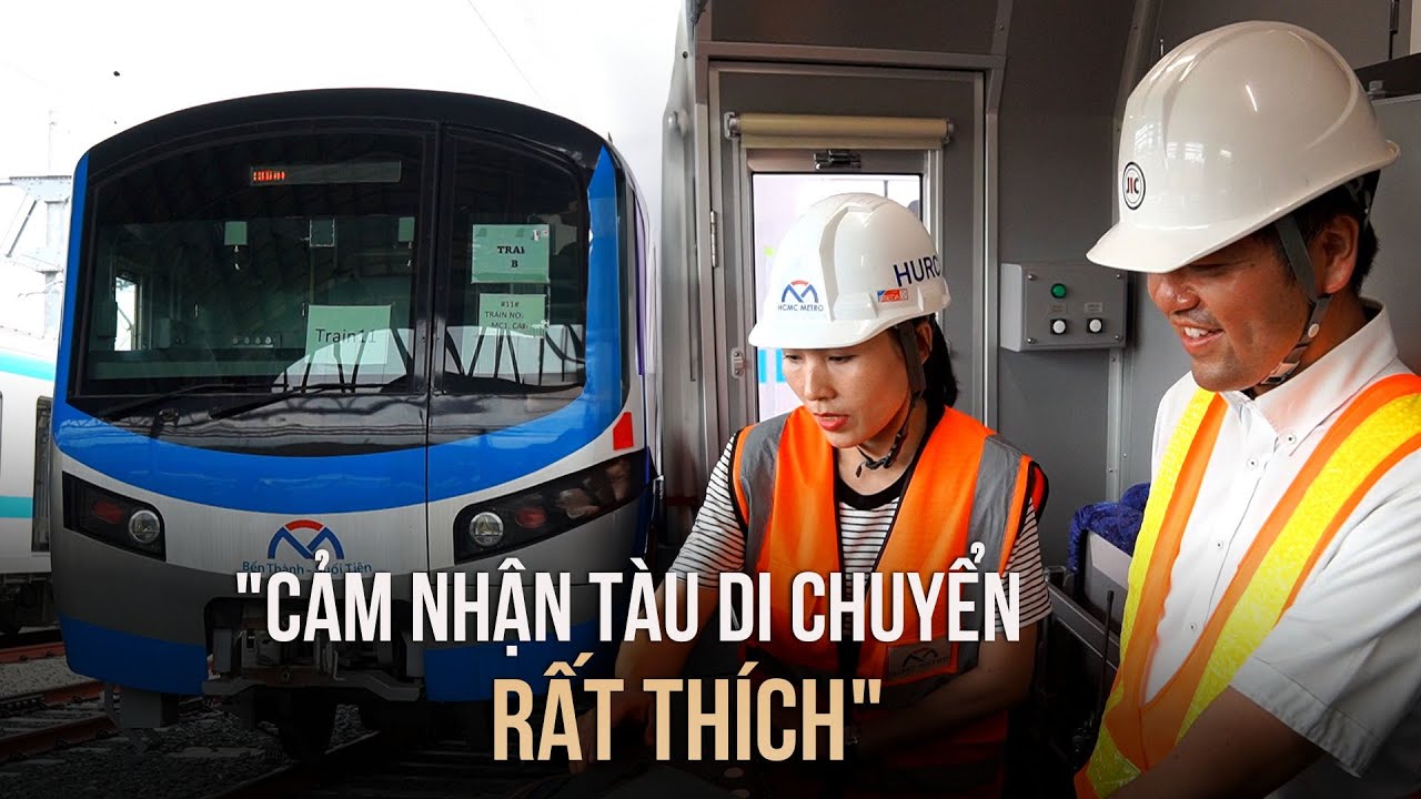 Học viên lái tàu thích thú điều khiển đoàn tàu metro số 1