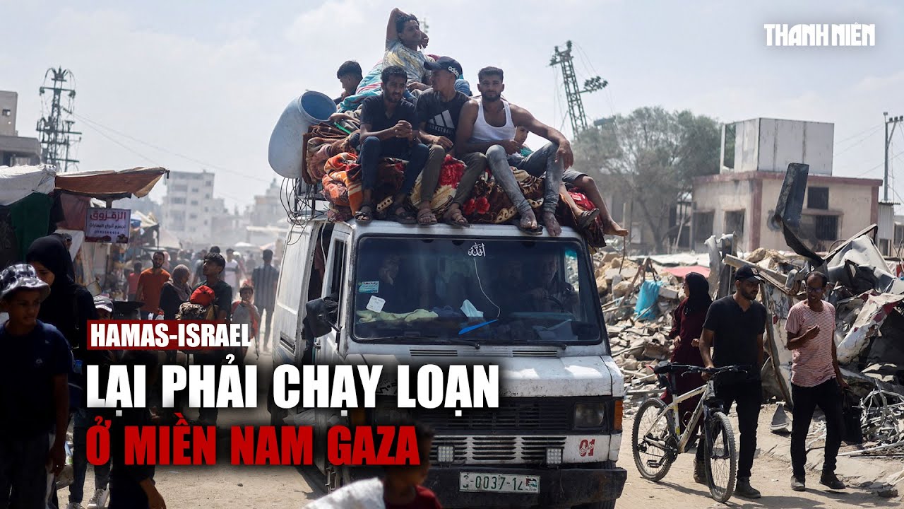 Israel tấn công, hàng nghìn người lại phải chạy loạn ở miền nam Gaza