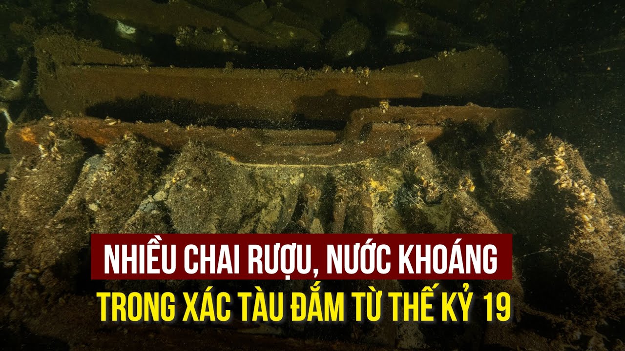 Phát hiện nhiều chai rượu, nước khoáng quý trong xác tàu đắm từ thế kỷ 19